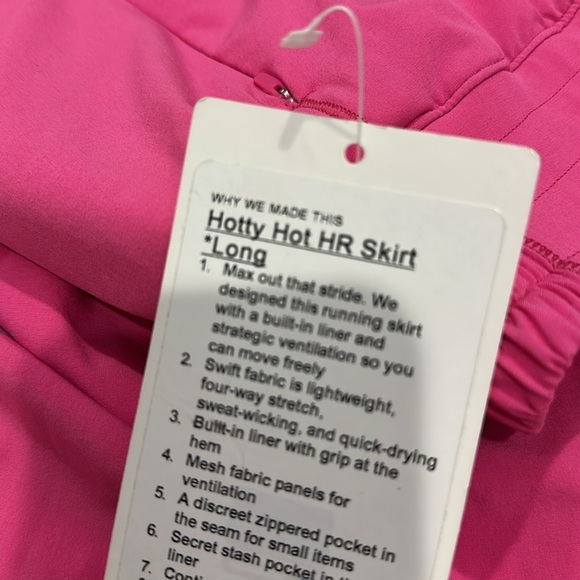 NWT Lululemon Hotty Hot HR Skirt Long Lined Sonic Pink SNCP Sz 2 - Picture 6 of 6